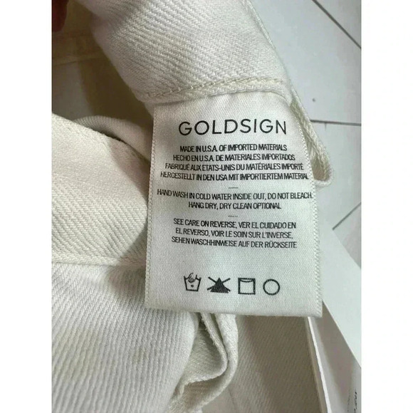 NWT Goldsign Sz 26 The Relaxed Jean High Rise Straight Leg Button Fly in White - Picture 8 of 15